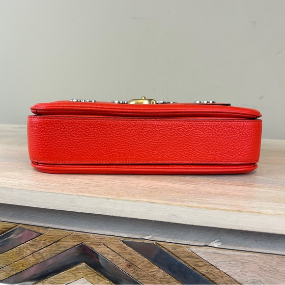 Coach Red Orange Cassie with Custom Pins, NWT! - Picture 8 of 13